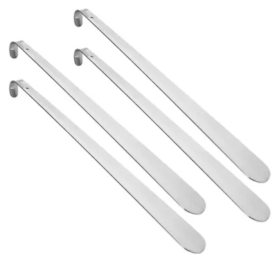 Produktbild von 4er Set Schuhlöffel aus Edelstahl | 52cm Schuhanzieher | Schuhanziehhilfe aus Metall | Stabile Ausführung | Metallschuhlöffel mit Lochung zum Aufhängen