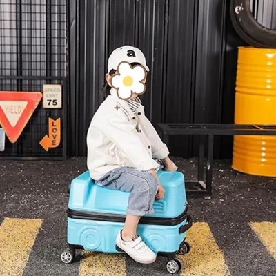 Produktbild von 360Home Kinder Reisekoffer Trolley Auto design Blau 18 zoll