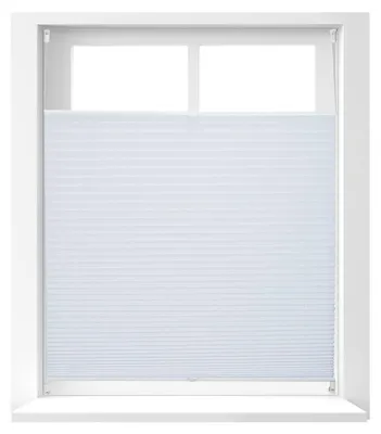 Image de Store plissé sans perçage - Semi-transparent - Blanc - 100 x 130 cm