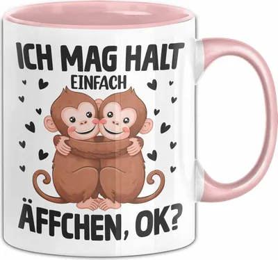 Produktbild von Ich Mag Halt Äffchen Mädchen Affe Tasse (Rosa)