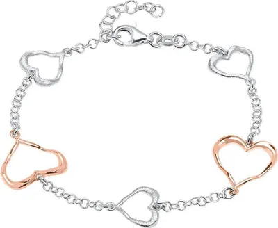 Produktbild von Sterlingsilber Armband Herzen rosé