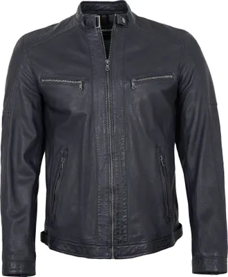Produktbild von MADDOX - Herren Lederjacke Lammnappa navy : 48