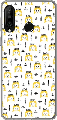 Produktbild von MuchoWow® Handyhülle Schutzhülle Hülle für Telefoonhoesje Huawei P30 Lite Mädchen - Prinzessin - Krone - Muster - Mädchen - Kinder - Kinder Silikon Softcase Handy Hülle - Handyhülle