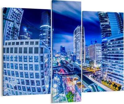 Produktbild von Bild auf Leinwand - Leinwandbild - Asien bangkok stadt architektur - 95x80cm - Wand Bild - Wanddeko - Leinwanddruck - Bilder - Kunstdruck - Wanddekoration - Leinwand bilder - Wandkunst - CB95x80-2457