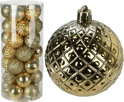 Produktbild von Christbaumkugeln 6 cm Set mit 35 Stück gold