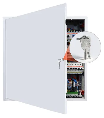Image de Trappe d'inspection VEVOR pour cloisons sèches 64 x 64 cm, trappe d'inspection en acier galvanisé avec serrure, trappe de maintenance pour montage au plafond (plomberie et électricité), dimensions d'encastrement 62 x 62 cm, trappe d'inspection blanche