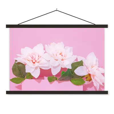 Produktbild von MuchoWow® Textilposter Blüte - Sommer - Rosa 150x100 cm mit schwarzem Rahmen - Schlafzimmer