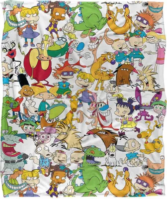 Obrázek produktu pro Nickelodeon - Deka Collage, hedvábná, superměkká TV24945 (jedna velikost) (barevná)