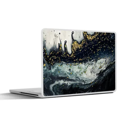 Obrázek produktu pro Nálepka na notebook - 17 palců - Mramor - abstraktní - zlatý -