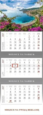 Immagine prodotto di Calendario 2027, formato tripartito, "Laurowe wybrzeże"