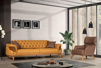 Produktbild von Stilvolle Chesterfield Garnitur Designer Dreisitzer Luxus Sessel