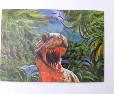 Produktbild von 3 D Ansichtskarte Dinosaurier, T Rex, Postkarte Wackelkarte Hologrammkarte Tiere Tier Dinos