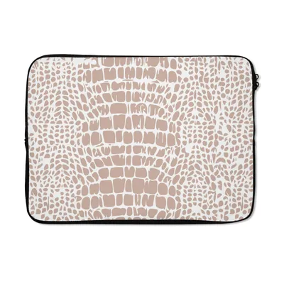 Produktbild von MuchoWow® Laptop Hülle 13 Zoll Tiermuster - Schlange - Rosa - Pastell Laptoptasche - Laptophülle - Sleeve - Rundumschutz