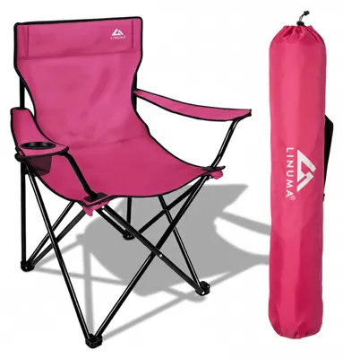 Produktbild von Faltstuhl rosa, mit Getränkehalter, Tragetasche, klappbar, Campingstuhl