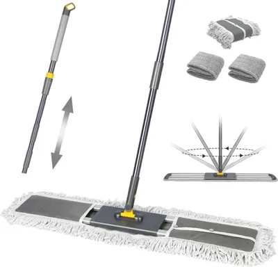 Obrázok produktu pre 90 cm priemyselný mop na podlahy s XXL čistiacou hlavicou a teleskopickou tyčou