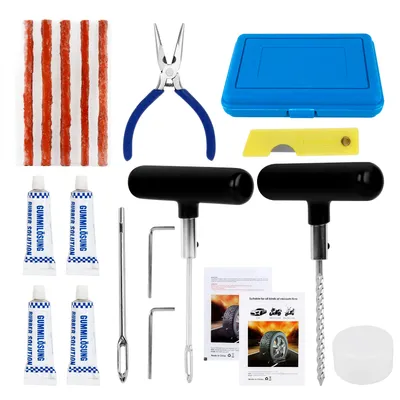 Produktbild von Forever Reifenreparaturset Auto Reifen Reparaturset Schlauchlos - 58 TLG,tragbares Reifenreparaturset für Autos, Geländewagen, Motorräder und mehr