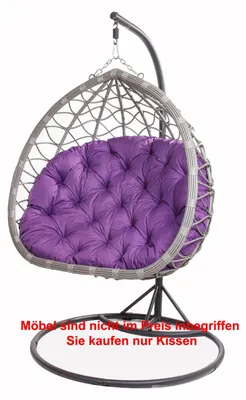 Produktbild von Hängesessel Kissen 110×100 cm – Bequemes Kissen für Hängesessel, Ei-Sessel und Gartenschaukel Helllila