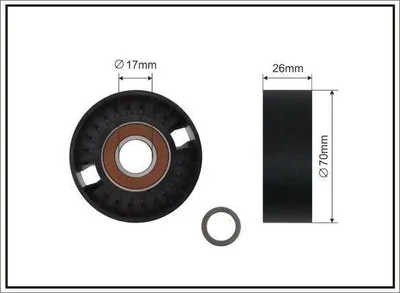 Produktbild von CAFFARO 500373 SC Spannrolle Keilrippenriemen 70mm für SSANGYONG Korando SUV (CK) REXTON W RODIUS II ACTYON SPORTS II