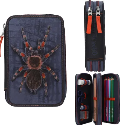 Immagine prodotto di Astuccio per matite Depesche Adventure World - 2 scomparti, ragno, blu, materiale scolastico