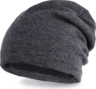 Produktbild von gefütterte Strickmütze Herren Strick-Beanie Fleece Futter lange Winter-Mütze Neverless® dunkelgrau-melange unisize