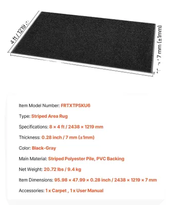 Image de Tapis de sol, pour intérieur et extérieur, antidérapant, dimensions 8 x 4 pieds