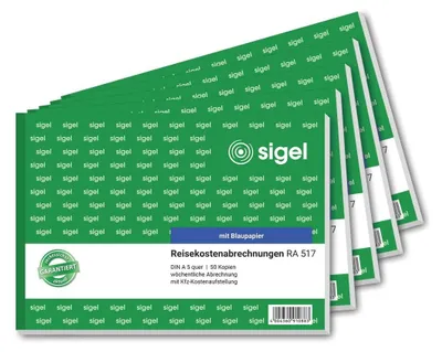 Reisekostenabrechnung A5 quer, 50 Blatt, 5 Stück