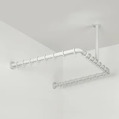 Produktbild von pba 01 Duschvorhangstange, U 800x800 X440mm U- Form mit DA aus Nylon
