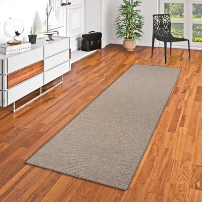Produktbild von Läufer Teppich Bentzon Flachgewebe Braun, Größe:80x160 cm