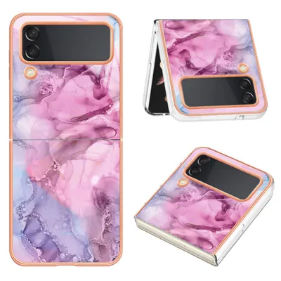 Obrázek produktu pro Pouzdro pro Samsung Galaxy Z Flip 4 5G, vzorované TPU silikonové pouzdro, nárazuvzdorný bumper Růžový