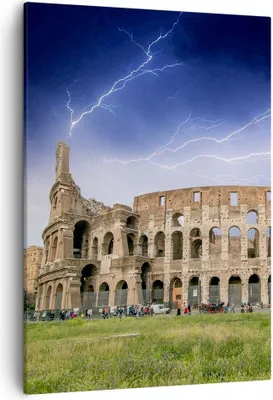 Produktbild von Bild auf Leinwand - Leinwandbild - Einteilig - Italien Architektur Kolosseum Tourismus - 50x70cm - Wand Bild - Wandbilder - Leinwanddruck - Wanddekoration - Leinwand bilder - Wandbild - PA50x70-2505