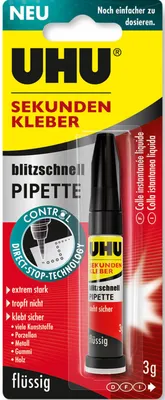 Produktbild von UHU Sekundenkleber, Flüssigkeit, RoHS, REACH, CE, Sichtverpackung, 1 Stück(e), Deutschland