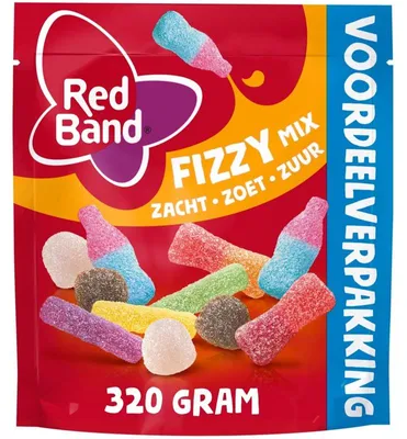 Zdjęcie produktu dla Red Band Fizzy Mix opakowanie wartościowe 330g – owocowe, pikantne cukierki