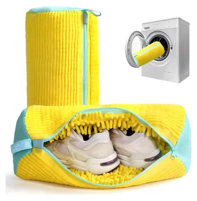 Produktbild von 2 x strapazierfähiger Waschmaschinen-Schuhbeutel, rundum sauberer Wäschebeutel für alle Arten von Schuhen - geeignet für Waschmaschinen und Trockner