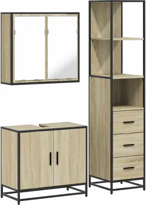 Immagine prodotto di vidaXL Set di mobili da bagno 3 pezzi in legno di quercia Sonoma