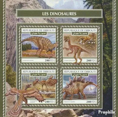 Produktbild von Briefmarken Dschibuti 2017 Mi 1977-1980 Kleinbogen (kompl. Ausg.) postfrisch Dinosaurier