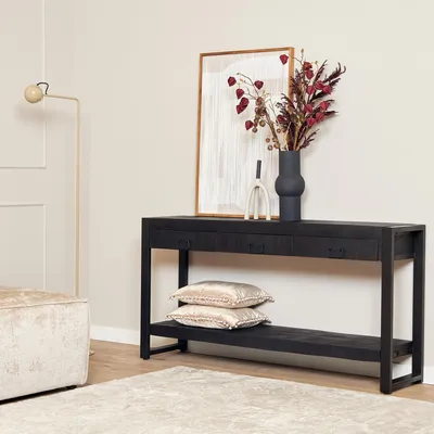 Produktbild von Starfurn - Beistelltisch Boaz Schwarz - 150 cm
