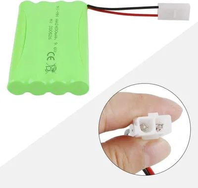 Produktbild von 9,6V 2400mAh wiederaufladbarer NiMH Akku Tamiya Stecker mit USB Kabel für RC Car