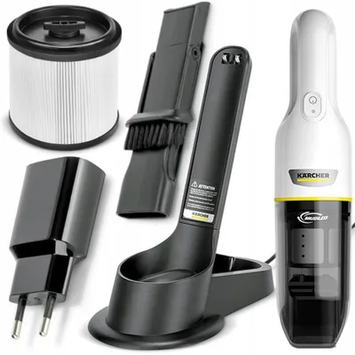 Obrázok produktu pre Akumulátorový ručný vysávač Kärcher CVH 3, doba prevádzky 20 min, biely, 7,2 V