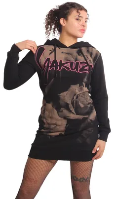 Image de Yakuza Femme Love The End Hoodie Robe, Noir, XXL