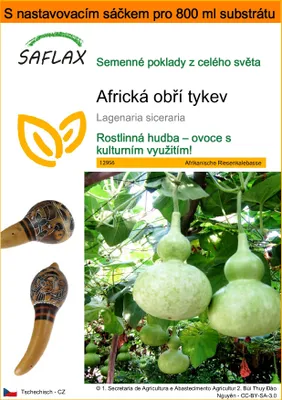 Obrázek produktu pro SAFLAX Garden in the bag - Africká obří tykev - Lagenaria siceraria - 15 Semena - S pěstebním substrátem v praktickém samovztyčovacím sáčku