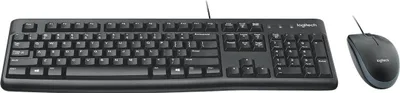 Produktbild von Logitech MK120, Kabelgebunden, USB, Mechanischer Switch, QWERTY, Schwarz, Maus enthalten
