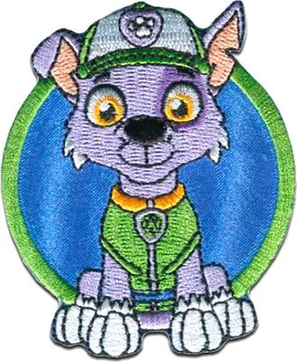 Obrázek produktu pro Paw Patrol © Rocky - nášivka, nažehlovací nášivka, nažehlovací nášivka, nášivky, k nažehlení, velikost: 7,3 x 6 cm