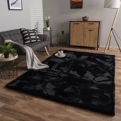 Produktbild von TT Home Wohnzimmer Hochflor Teppich Langflor Soft Kaninchenfell Fell Imitat Weich Größe 80x150 cm