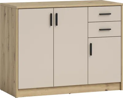 Produktbild von Kommode >Nelly< in Artisan Eiche Nachbildung / Cashmere - 109x86x50cm (BxHxT)