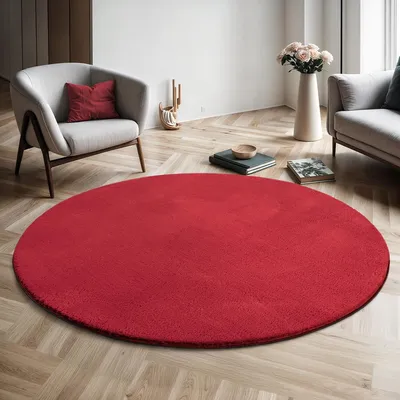 Produktbild von Teppich Kurzflor Weich Wohnzimmerteppich Anti-Rutsch, 200x200 cm