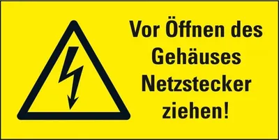 Produktbild von Dreifke® Aufkleber I Warn-Kombischild Vor Öffnen d.Gehäuses Netzsteck., praxi...