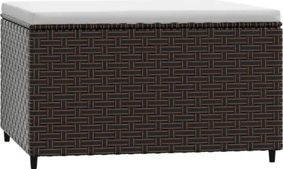 Produktbild von vidaXL Gartenhocker mit Kissen Braun Poly Rattan