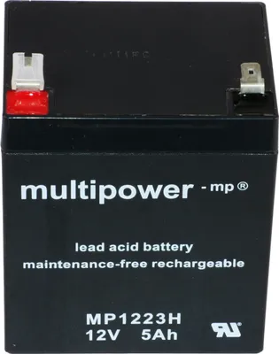Produktbild von Multipower Blei-Akku MP1223H PB 12V / 5Ah Hochstrom, Faston 6,3