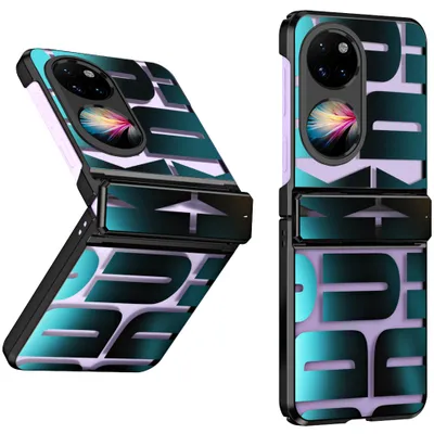 Obrázek produktu pro Pouzdro pro Huawei P50 Pocket, galvanizované průhledné pouzdro s ochranou pantu černé