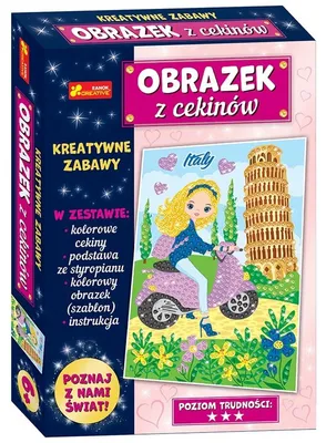 Imagen del producto de RANOK-CREATIVE: Cuadro con lentejuelas - Pequeños y grandes viajes, Italia, 52024